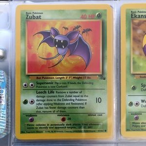 1990’s rare vintage Zubat Pokémon card 57/62